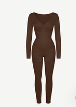 Load image into Gallery viewer, Seamless Deep V Tummy Control Waist Cinching Catsuit
