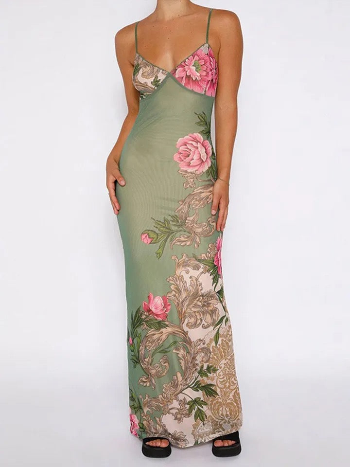 Sleeveless florar dress