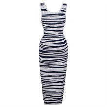 Load image into Gallery viewer, Bodycon Striped Print Midi Dress
