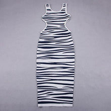 Load image into Gallery viewer, Bodycon Striped Print Midi Dress
